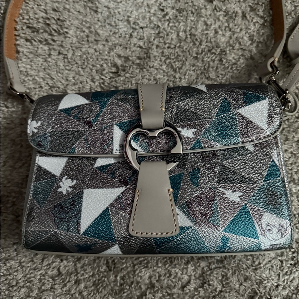 Disney 100 Dooney Elegant Gray and Teal Crossbody Bag